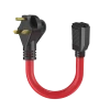 Energizer 12-in 30F/15M Amp Electrical Dogbone Adapter, Red