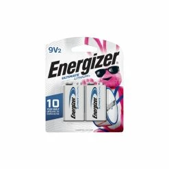 Energizer 2-pk 9V / 9 Volt Lithium Batteries, EZ Turn Lock, PowerSeal