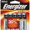 Energizer Max 10-pk AA Alkaline Batteries, Long Lasting, All Purpose