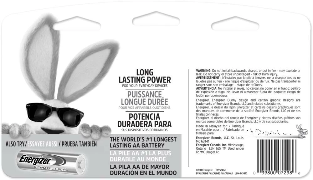 Energizer Max 6-pk 9V / 9 Volt Alkaline Batteries, Long Lasting, All Purpose 2 Energizer Max 6-pk 9V / 9 Volt Alkaline Batteries, Long Lasting, All Purpose - Image 2