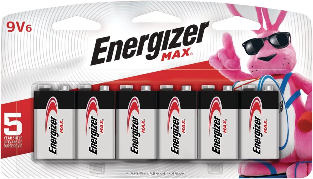 Energizer Max 6-pk 9V / 9 Volt Alkaline Batteries, Long Lasting, All Purpose 1 Energizer Max 6-pk 9V / 9 Volt Alkaline Batteries, Long Lasting, All Purpose