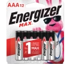 Energizer Max 12-pk AAA Alkaline Batteries, Long Lasting, All Purpose