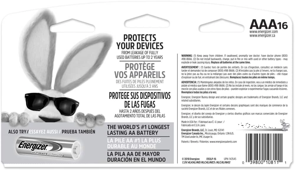 Energizer Max 16-pk AAA Alkaline Batteries, Long Lasting, All Purpose 2 Energizer Max 16-pk AAA Alkaline Batteries, Long Lasting, All Purpose - Image 2