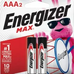 Energizer Max 2-pk AAA Alkaline Batteries, Long Lasting, All Purpose