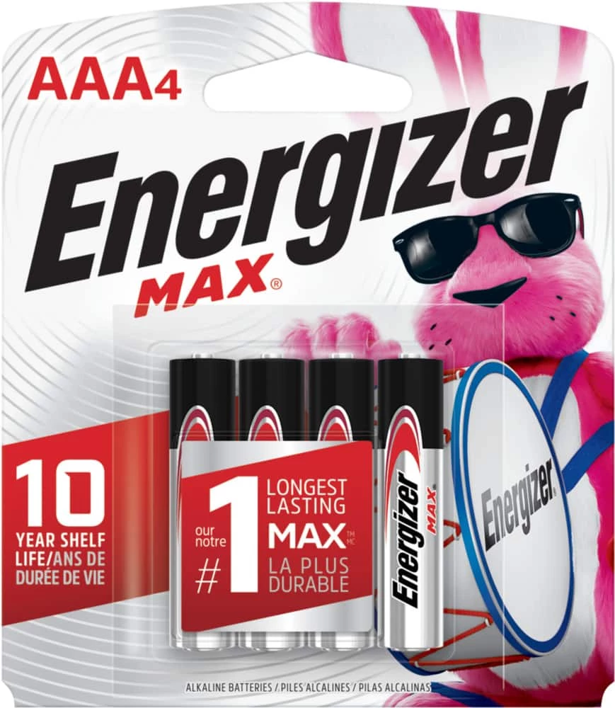 Energizer Max 4-pk AAA Alkaline Batteries, Long Lasting, All Purpose 1 Energizer Max 4-pk AAA Alkaline Batteries, Long Lasting, All Purpose