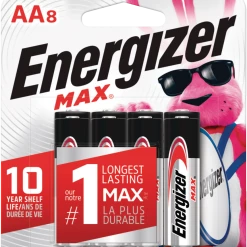 Energizer Max 8-pk AA Alkaline Batteries, Long Lasting, All Purpose