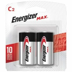Energizer Max 2-pk C Alkaline Batteries, Long Lasting, All Purpose