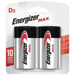 Energizer Max 2-pk D Alkaline Batteries, Long Lasting, All Purpose