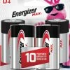 Energizer Max 4-pk D Alkaline Batteries, Long Lasting, All Purpose