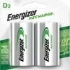 Energizer NH50BP-2 2-pk D NiMH Rechargeable Batteries, Pre-Charged, Long Lasting