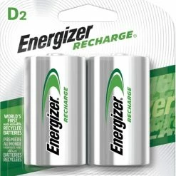 Energizer NH50BP-2 2-pk D NiMH Rechargeable Batteries, Pre-Charged, Long Lasting