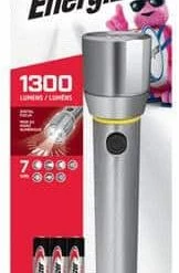 Energizer HD Vision 1300 Lumens LED Handheld Flashlight, Batteries Included, Metallic