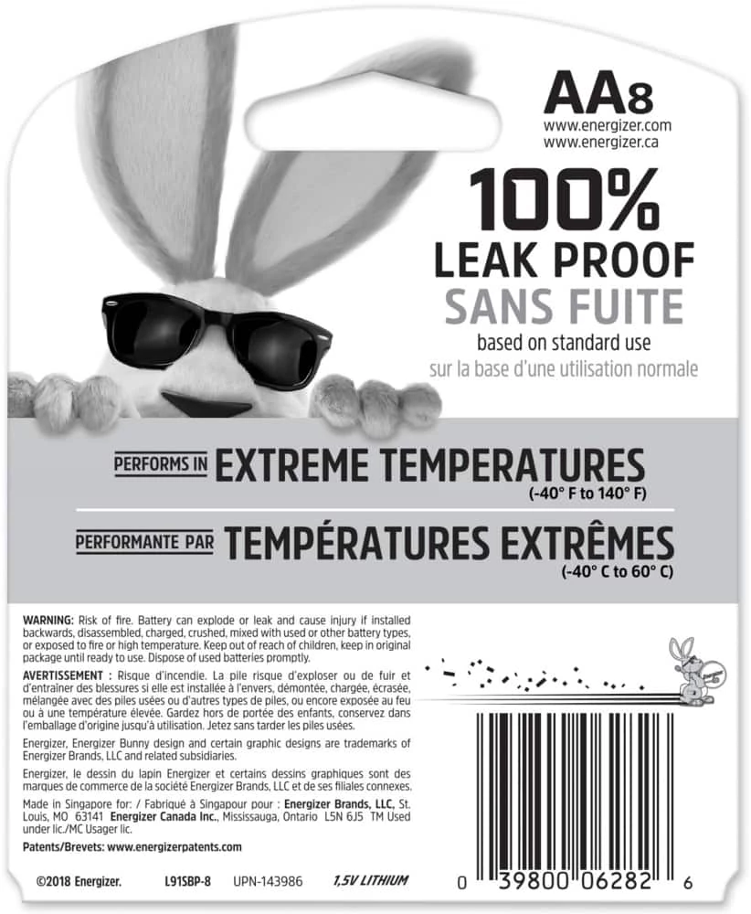 Energizer Ultimate Lithium 8-pk AA Batteries, Long Lasting, All Purpose 3 Energizer Ultimate Lithium 8-pk AA Batteries, Long Lasting, All Purpose - Image 3