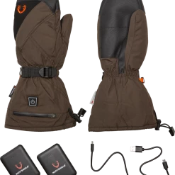 Huntshield Men's Heated WaterProof Winter Mittens For Hunting,Touchscreen ComPatible,Black