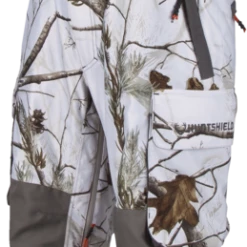 Huntshield Men's SusPender WaterProof WindProof Cargo Hunting Pants, Snow Camo