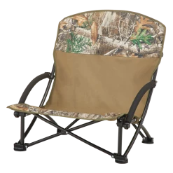 Huntshield Realtree Camo Portable Folding Low-Profile Camping/Hunting Chair W/ Carry Bag