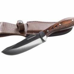 Huntshield Small Game Skinner Knife W/ Brown Leather Sheath