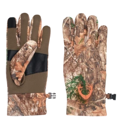 Huntshield Men's Midweight Stretch Fleece Hunting Gloves With Non-SliP GriP, Camo